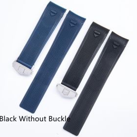 Rubber Silicone Strap Suitable For Tigehao Ya Jing Submersible Waterproof Sports 21 22mm (Option: Black Without Buckle-21mm-No watch buckle)