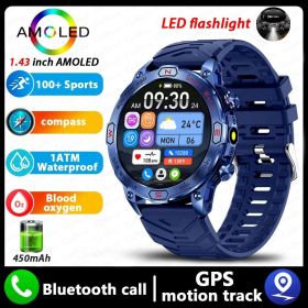Smart Watch HD AMLOED Screen Bluetooth Calling Sports Watch (Option: Blue Tape Tab)
