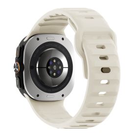 Applicable Watch Ultra Wave Reverse Buckle Silicone 47mm Strap (Option: Cream Color-Samsung Ultra47mm)