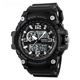 Sports Waterproof Electronic Watch Multifunctional Men (Color: Black)