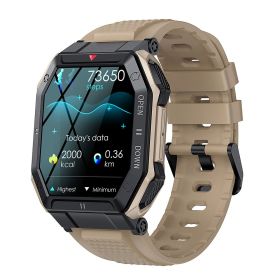 K55 Smart Watch Bluetooth Calling Sports Heart Rate Blood Pressure Monitoring (Color: Khaki)