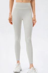 High Waist Slim Fit Long Sports Pants (Color: Light Gray, size: 4/S)